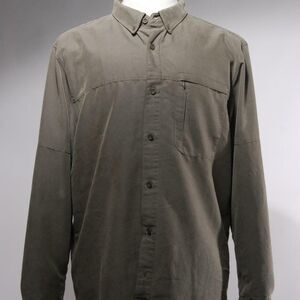 The North Face Olive Modal Camp Sleeve Casual Shirt Size LG